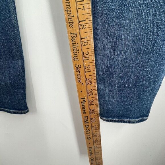 Edwin Blue Cotton Blend Stretch Pixie 9" Mid Rise Skinny Denim Jeans Size 29 - Picture 8 of 11